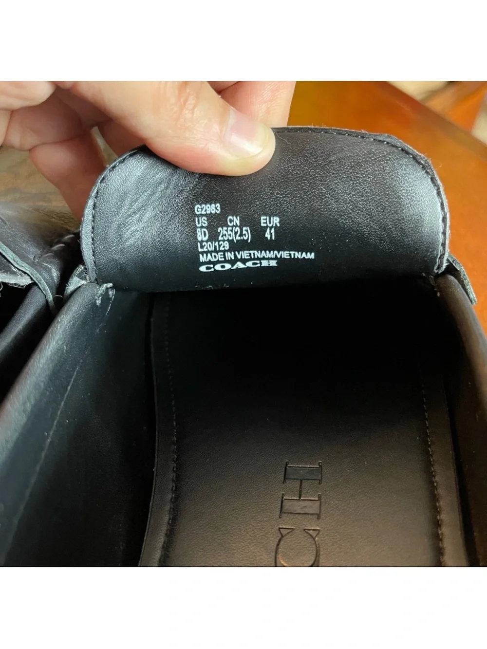 Coach authentic size